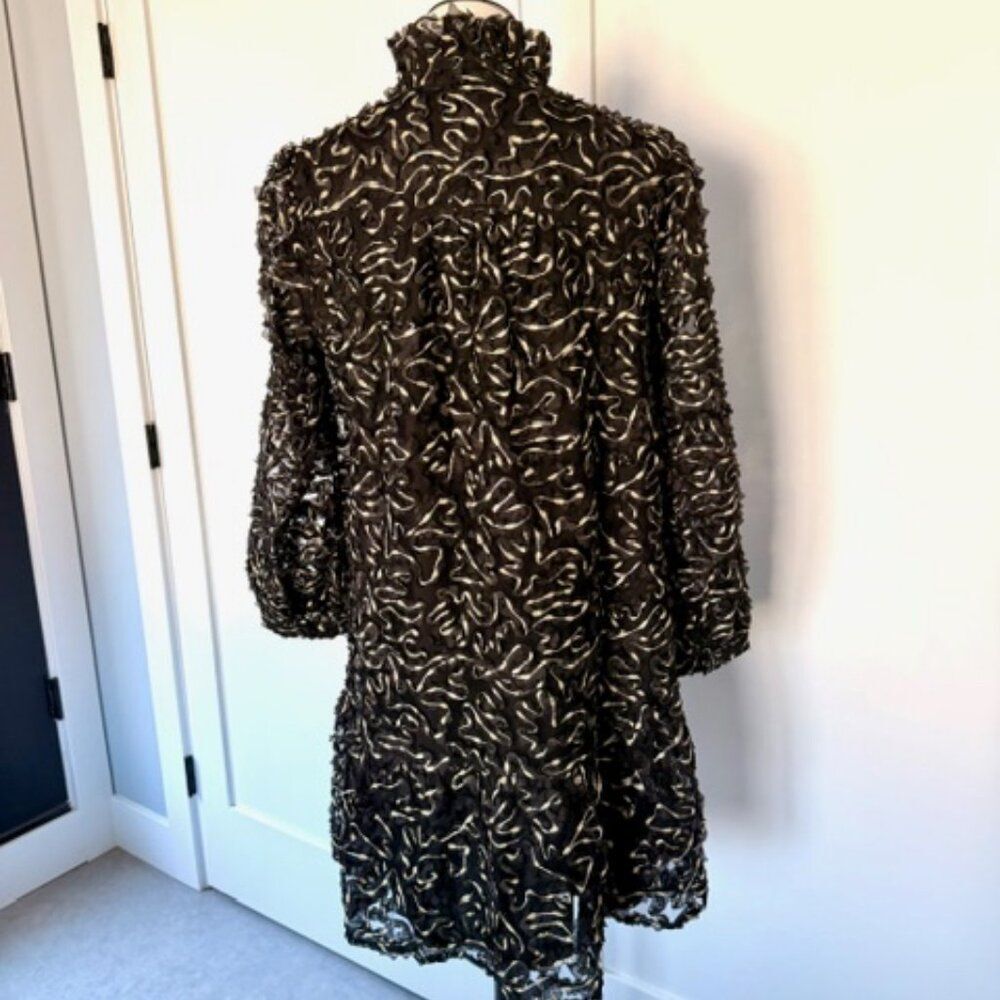 Tuckernuck Nightly Organza Black Gold Palmerston Dress Size Large - Picture 5 of 7